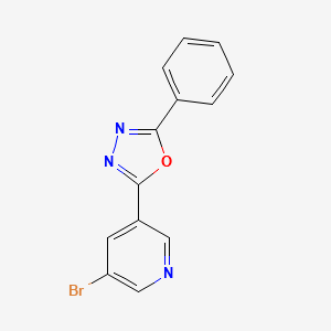 2-(5-BROMOPYRIDIN-3-YL)-5-PHENYL-1,3,4-OXADIAZOLE structure, CAS 1187385-63-2