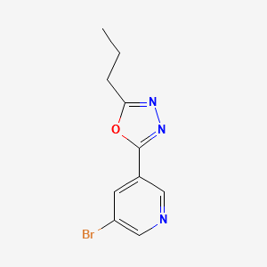 2-(5-BROMOPYRIDIN-3-YL)-5-PROPYL-1,3,4-OXADIAZOLE structure, CAS 1187385-81-4