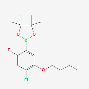 2-(5-BUTOXY-4-CHLORO-2-FLUOROPHENYL)-4,4,5,5-TETRAMETHYL-1,3,2-DIOXABOROLANE structure, CAS 1256360-19-6