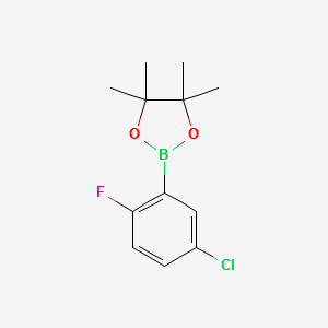 2-(5-CHLORO-2-FLUOROPHENYL)-4,4,5,5-TETRAMETHYL-1,3,2-DIOXABOROLANE structure, CAS 1190129-77-1