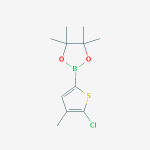 2-(5-CHLORO-4-METHYLTHIOPHEN-2-YL)-4,4,5,5-TETRAMETHYL-1,3,2-DIOXABOROLANE structure, CAS 1111095-98-7