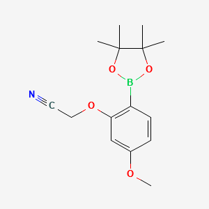 2-(5-METHOXY-2-(4,4,5,5-TETRAMETHYL-1,3,2-DIOXABOROLAN-2-YL)PHENOXY)ACETONITRILE structure, CAS 1256359-92-8