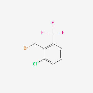 2-(BROMOMETHYL)-1-CHLORO-3-(TRIFLUOROMETHYL)BENZENE structure, CAS 886500-26-1