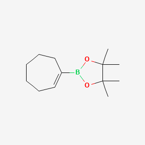 2-(CYCLOHEPT-1-EN-1-YL)-4,4,5,5-TETRAMETHYL-1,3,2-DIOXABOROLANE structure, CAS 287944-13-2