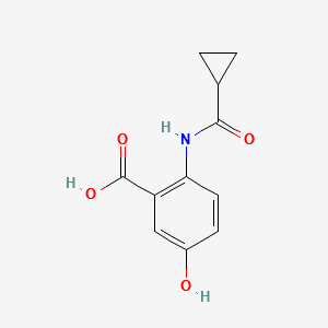 2-(CYCLOPROPANECARBOXAMIDO)-5-HYDROXYBENZOIC ACID structure, CAS 543695-30-3