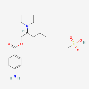 2-(DIETHYLAMINO)-4-METHYLPENTYL 4-AMINOBENZOATE METHANESULFONATE structure, CAS 135-44-4