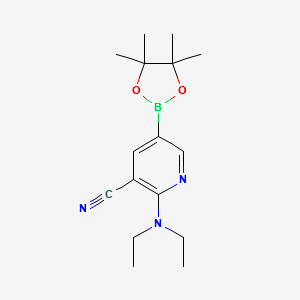 2-(DIETHYLAMINO)-5-(4,4,5,5-TETRAMETHYL-1,3,2-DIOXABOROLAN-2-YL)NICOTINONITRILE structure, CAS 1356068-47-7