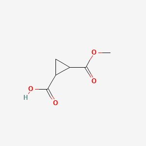 2-(METHOXYCARBONYL)CYCLOPROPANECARBOXYLIC ACID structure, CAS 13279-88-4