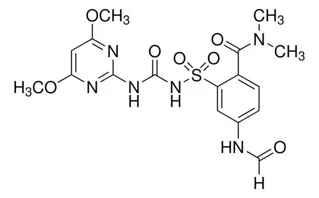 2-(N-((4,6-DIMETHOXYPYRIMIDIN-2-YL)CARBAMOYL)SULFAMOYL)-4-FORMAMIDO-N,N-DIMETHYLBENZAMIDE structure, CAS 173159-57-4