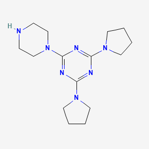 2-(PIPERAZIN-1-YL)-4,6-DI(PYRROLIDIN-1-YL)-1,3,5-TRIAZINE structure, CAS 111668-00-9