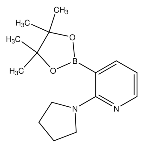 2-(PYRROLIDIN-1-YL)-3-(4,4,5,5-TETRAMETHYL-1,3,2-DIOXABOROLAN-2-YL)PYRIDINE structure, CAS 1073354-41-2