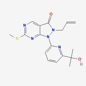 2-ALLYL-1-(6-(2-HYDROXYPROPAN-2-YL)PYRIDIN-2-YL)-6-(METHYLTHIO)-1H-PYRAZOLO[3,4-D]PYRIMIDIN-3(2H)-ONE structure, CAS 955369-56-9
