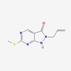 2-ALLYL-6-(METHYLTHIO)-1H-PYRAZOLO[3,4-D]PYRIMIDIN-3(2H)-ONE structure, CAS 955368-90-8