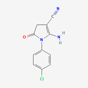 2-AMINO-1-(4-CHLOROPHENYL)-5-OXO-4,5-DIHYDRO-1H-PYRROLE-3-CARBONITRILE structure, CAS 124476-80-8