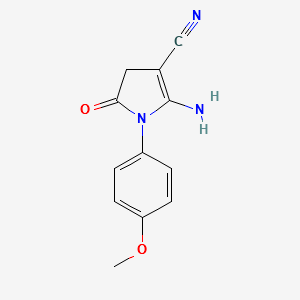 2-AMINO-1-(4-METHOXYPHENYL)-5-OXO-4,5-DIHYDRO-1H-PYRROLE-3-CARBONITRILE structure, CAS 124476-79-5