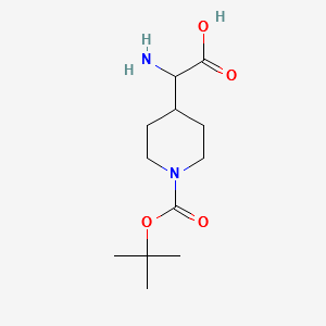 2-AMINO-2-(1-(TERT-BUTOXYCARBONYL)PIPERIDIN-4-YL)ACETIC ACID structure, CAS 458560-09-3