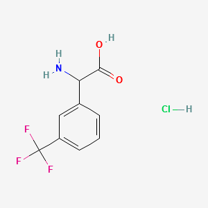2-AMINO-2-(3-(TRIFLUOROMETHYL)PHENYL)ACETIC ACID HYDROCHLORIDE structure, CAS 1134915-25-5