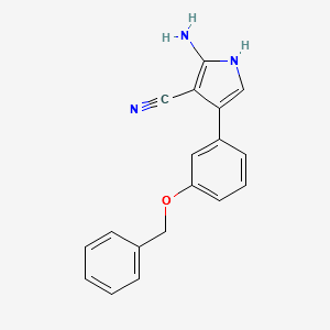2-AMINO-4-(3-(BENZYLOXY)PHENYL)-1H-PYRROLE-3-CARBONITRILE structure, CAS 1179361-70-6