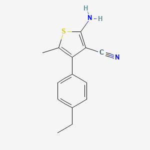 2-AMINO-4-(4-ETHYLPHENYL)-5-METHYLTHIOPHENE-3-CARBONITRILE structure, CAS 884497-32-9