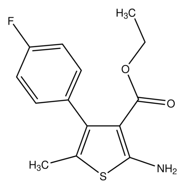 2-AMINO-4-(4-FLUOROPHENYL)-5-METHYLTHIOPHENE-3-CARBONITRILE structure, CAS 884497-33-0