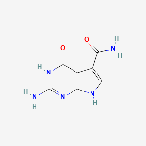 2-AMINO-4-OXO-4,7-DIHYDRO-3H-PYRROLO[2,3-D]PYRIMIDINE-5-CARBOXAMIDE structure, CAS 124738-80-3