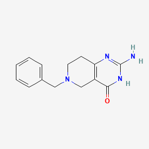 2-AMINO-5,6,7,8-TETRAHYDRO-6-(PHENYLMETHYL)PYRIDO[4,3-D]PYRIMIDIN-4(3H)-ONE structure, CAS 1029-52-3