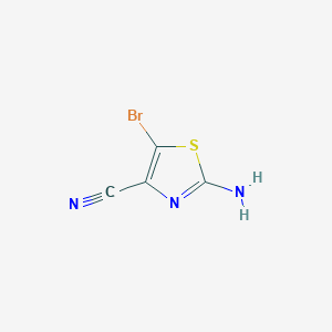 2-AMINO-5-BROMOTHIAZOLE-4-CARBONITRILE structure, CAS 944804-79-9