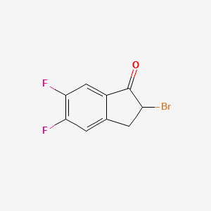 2-BROMO-5,6-DIFLUORO-2,3-DIHYDRO-1H-INDEN-1-ONE structure, CAS 222992-13-4