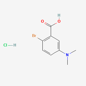 2-BROMO-5-(DIMETHYLAMINO)BENZOIC ACID HYDROCHLORIDE structure, CAS 1280786-55-1