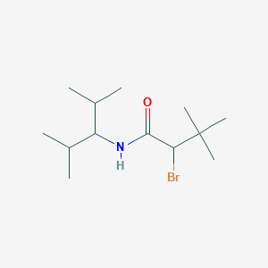 2-BROMO-N-(2,4-DIMETHYLPENTAN-3-YL)-3,3-DIMETHYLBUTANAMIDE structure, CAS 69959-85-9