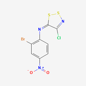 2-BROMO-N-(4-CHLORO-5H-1,2,3-DITHIAZOL-5-YLIDENE)-4-NITROANILINE structure, CAS 220301-84-8