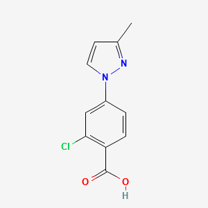 2-CHLORO-4-(3-METHYL-1H-PYRAZOL-1-YL)BENZOIC ACID structure, CAS 220461-68-7