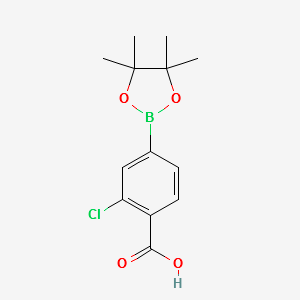 2-CHLORO-4-(4,4,5,5-TETRAMETHYL-1,3,2-DIOXABOROLAN-2-YL)BENZOIC ACID structure, CAS 890839-31-3
