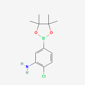 2-CHLORO-5-(4,4,5,5-TETRAMETHYL-1,3,2-DIOXABOROLAN-2-YL)ANILINE structure, CAS 850567-56-5