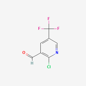 2-CHLORO-5-(TRIFLUOROMETHYL)NICOTINALDEHYDE structure, CAS 934279-60-4