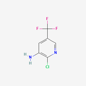 2-CHLORO-5-(TRIFLUOROMETHYL)PYRIDIN-3-AMINE structure, CAS 72587-18-9