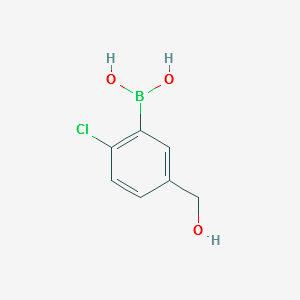 2-CHLORO-5-HYDROXYMETHYLPHENYLBORONIC ACID structure, CAS 1003042-59-8