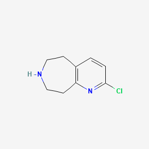 2-CHLORO-6,7,8,9-TETRAHYDRO-5H-PYRIDO[2,3-D]AZEPINE structure, CAS 1003587-71-0