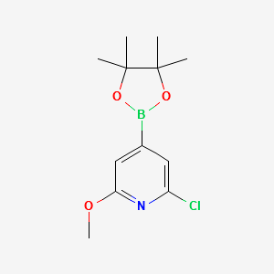 2-CHLORO-6-METHOXY-4-(4,4,5,5-TETRAMETHYL-1,3,2-DIOXABOROLAN-2-YL)PYRIDINE structure, CAS 697739-24-5