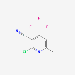 2-CHLORO-6-METHYL-4-(TRIFLUOROMETHYL)NICOTINONITRILE structure, CAS 13600-48-1