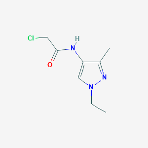 2-CHLORO-N-(1-ETHYL-3-METHYL-1H-PYRAZOL-4-YL)ACETAMIDE structure, CAS 957514-01-1
