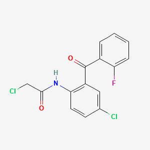 2-CHLORO-N-(4-CHLORO-2-(2-FLUOROBENZOYL)PHENYL)ACETAMIDE structure, CAS 2836-40-0
