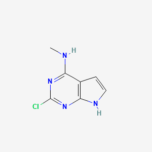 2-CHLORO-N-METHYL-7H-PYRROLO[2,3-D]PYRIMIDIN-4-AMINE structure, CAS 934524-27-3