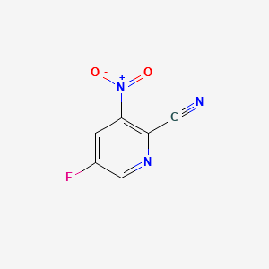 2-CYANO-5-FLUORO-3-NITROPYRIDINE structure, CAS 1033202-51-5