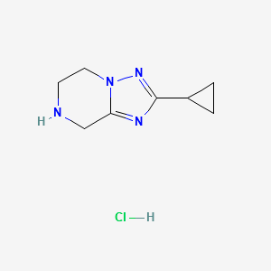 2-CYCLOPROPYL-5,6,7,8-TETRAHYDRO-[1,2,4]TRIAZOLO[1,5-A]PYRAZINE HYDROCHLORIDE structure, CAS 681249-77-4