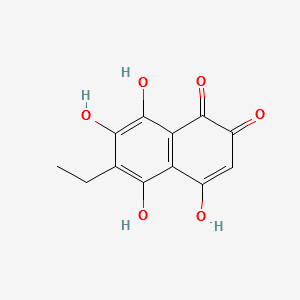 2-ETHYL-3,5,6,8-TETRAHYDROXYNAPHTHALENE-1,4-DIONE structure, CAS 13378-91-1