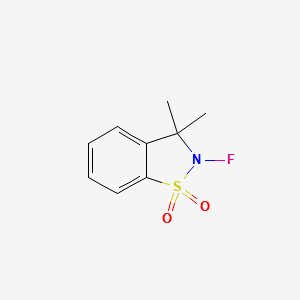 2-FLUORO-3,3-DIMETHYL-2,3-DIHYDROBENZO[D]ISOTHIAZOLE 1,1-DIOXIDE structure, CAS 124170-23-6