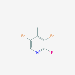 2-FLUORO-3,5-DIBROMO-4-METHYLPYRIDINE structure, CAS 1000340-01-1