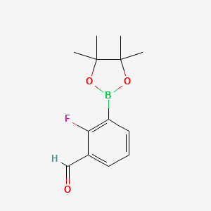 2-FLUORO-3-(4,4,5,5-TETRAMETHYL-1,3,2-DIOXABOROLAN-2-YL)BENZALDEHYDE structure, CAS 1112209-40-1