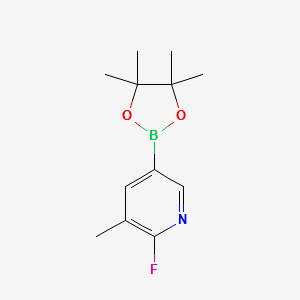 2-FLUORO-3-METHYL-5-(4,4,5,5-TETRAMETHYL-1,3,2-DIOXABOROLAN-2-YL)PYRIDINE structure, CAS 1150561-71-9